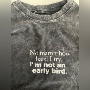 Black Acid Wash Crewneck